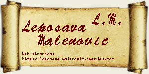 Leposava Malenović vizit kartica